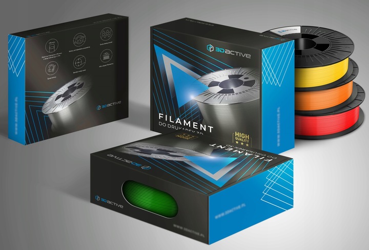 Filament PLA+ do drukarek 3D 3DACTIVE Czarny matowy 1,75mm 1kG 600mm/s