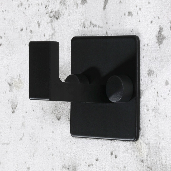 4x HACZYK WIESZAK NA RĘCZNIKI ŁAZIENKOWY ŚCIENNY CZARNY PROSTY LOFT SOLIDNY