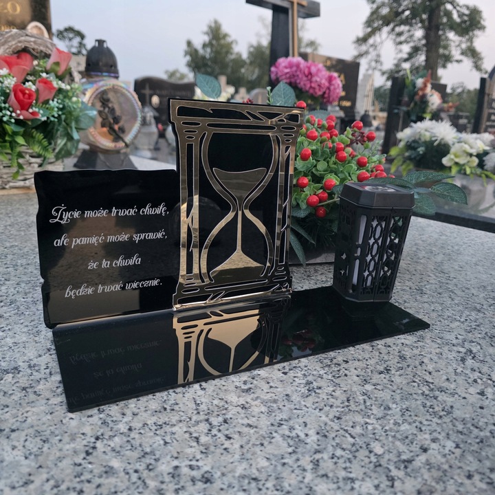 SOLARNY ZNICZ Led Statuetka NA CMENTARZ GRÓB DUŻA Lampka Led z Grawerem