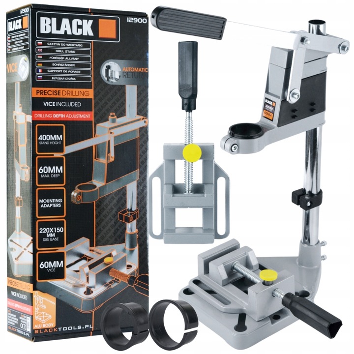 STOJAK STATYW UCHWYT DO WIERTARKI STOŁOWY 400MM Z IMADŁEM BLACK