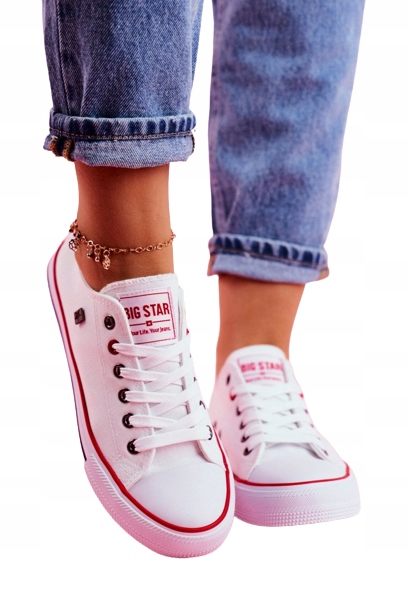 BIG STAR BIAŁE DAMSKIE TRAMPKI T274022 NISKIE 40