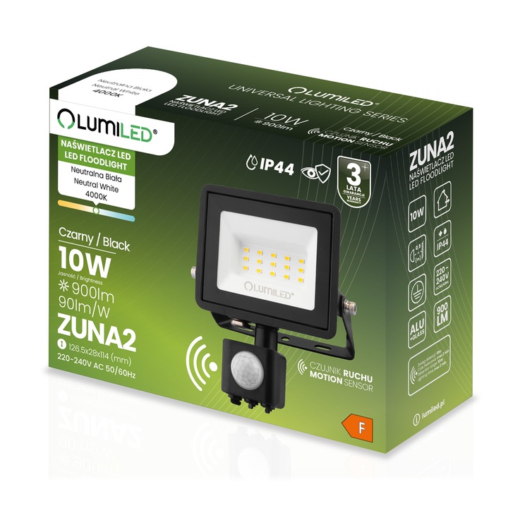 HALOGEN NAŚWIETLACZ LED 10W ZEWNĘTRZNY LAMPA Z CZUJNIKIEM RUCHU