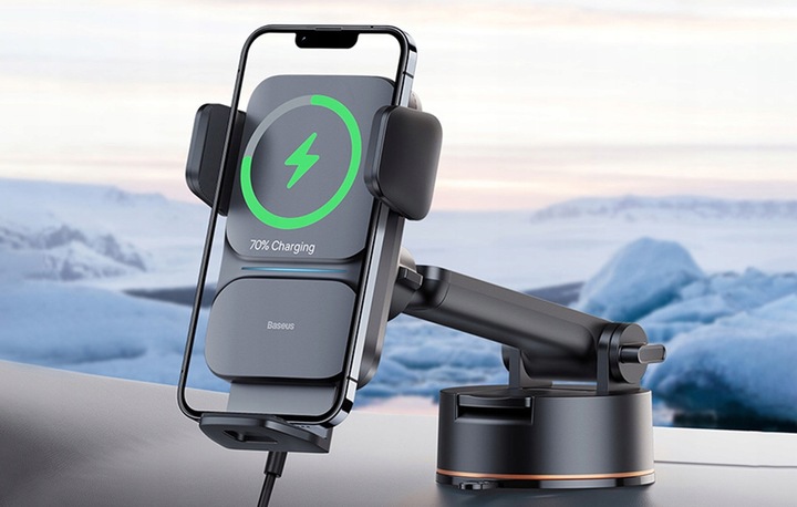 BASEUS AUTOMATYCZNY UCHWYT SAMOCHODOWY NA KOKPIT Z ŁADOWARKĄ INDUKCYJNĄ QI