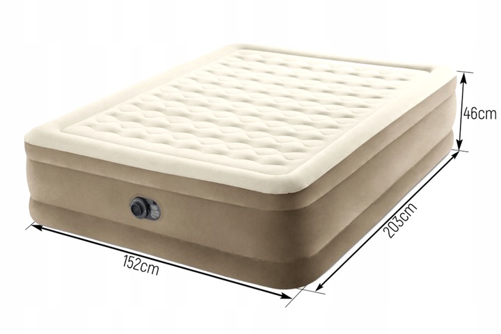 MATERAC DWUOSOBOWY Z WBUDOWANĄ POMPKĄ 152x203x46cm INTEX 64428ND