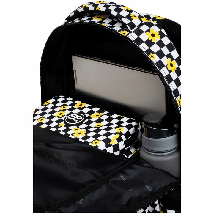 PLECAK SZKOLNY MŁODZIEŻOWY DLA DZIEWCZYN KWIATY SZACHOWNICA KRATA