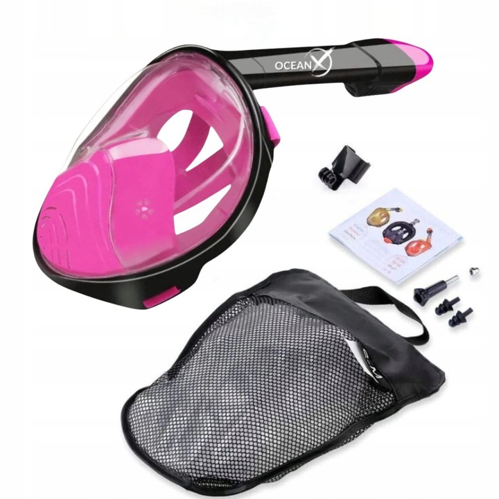 Maska Pełnotwarzowa Do Nurkowania Snorkelingu Dla Dzieci z Rurką XS OceanX