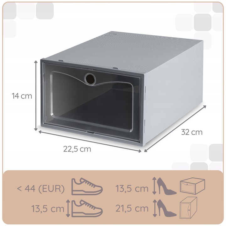 10x Składane pudełko na buty organizer pojemnik plastikowe z klapą do