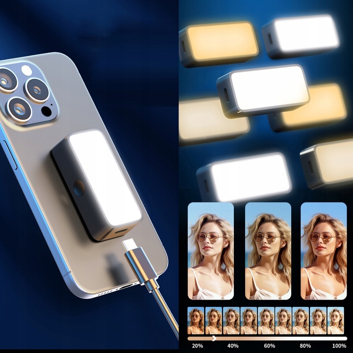 Magnetyczna lampa do selfie do telefonu, kompatybilna z Magsafe iPhone,