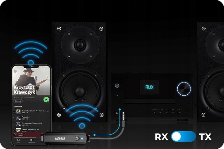 NADAJNIK ODBIORNIK TRANSMITER BLUETOTH DO GŁOŚNIKA