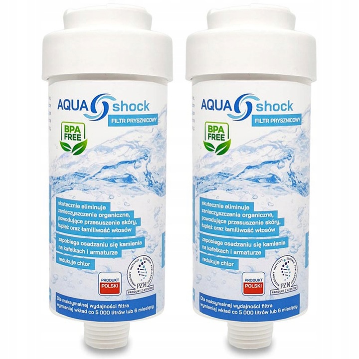 2x WKŁAD FILTR do WODY pod /na PRYSZNIC AQUA shock