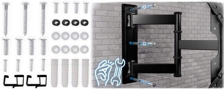 OBROTOWY UCHWYT DO TELEWIZORA ŚCIENNY Wieszak TV UNIWERSALNY 17-56