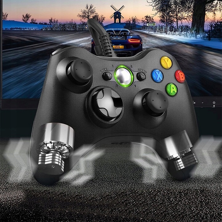 Kontroler USB Gamepad do konsoli Xbox 360/PC Win7, joystick z kablem