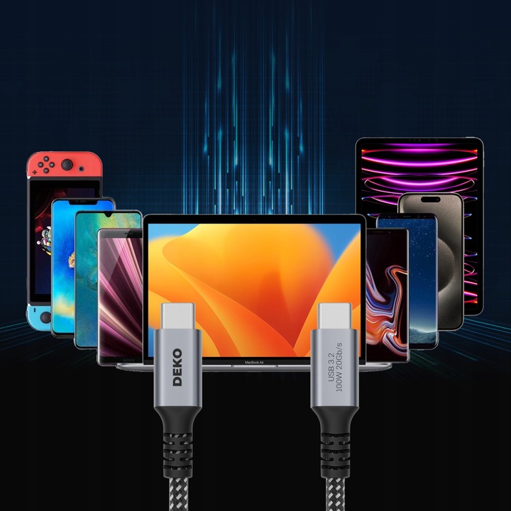 KABEL USB C SZYBKIE ŁADOWANIE 100W USB Typ C 3.2 DO APPLE Thunderbolt 2M