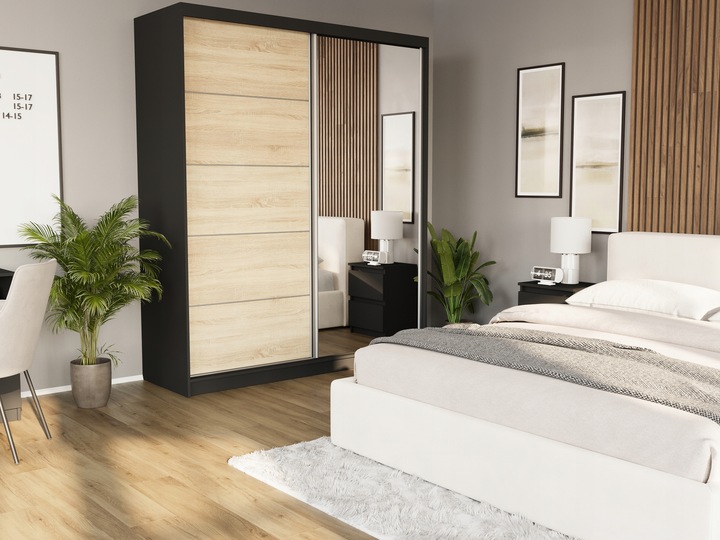 Szafa przesuwna Luna I 183 cm z lustrem