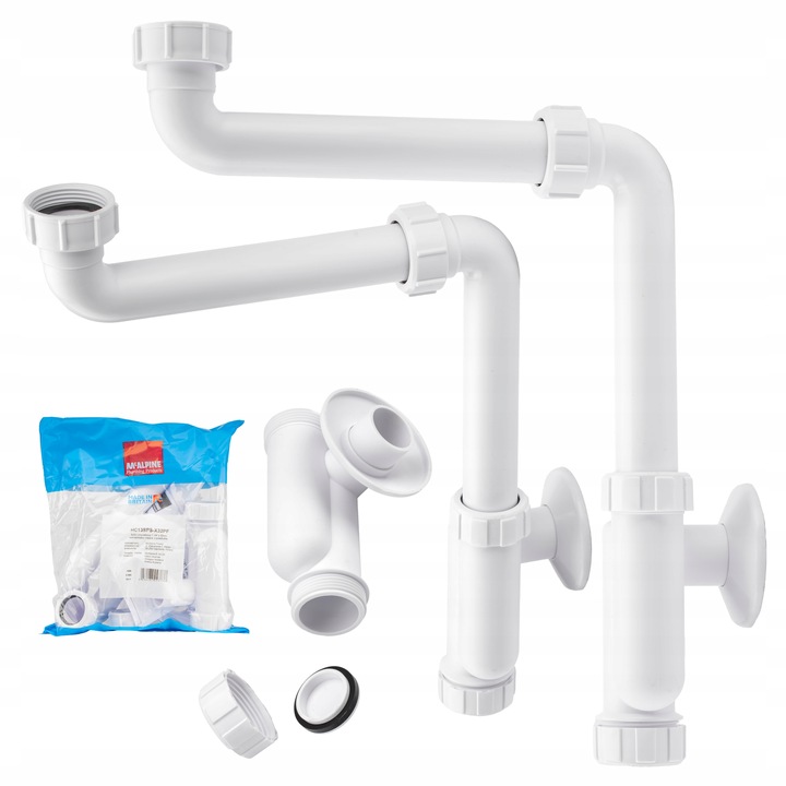 ODPŁYW PRZYŚCIENNY SYFON UMYWALKOWY OSZCZĘDZAJĄCY MIEJSCE SOLIDNY MCALPINE