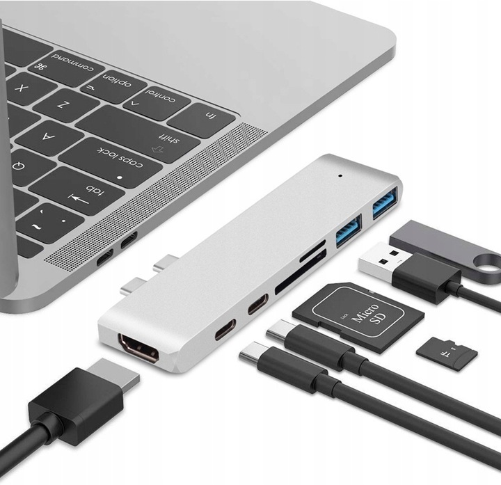 ADAPTER HUB PRZEJŚCIÓWKA USB-C USB THUNDERBOLT HDMI 4K DO MACBOOK PRO AIR