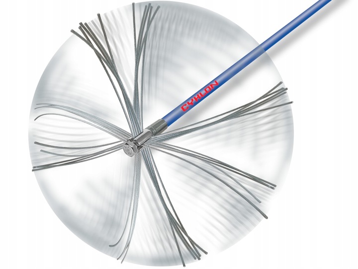 MOCNY OBROTOWY ZESTAW CYKLON DO CZYSZCZENIA KOMINA OD DOŁU 8M + 3