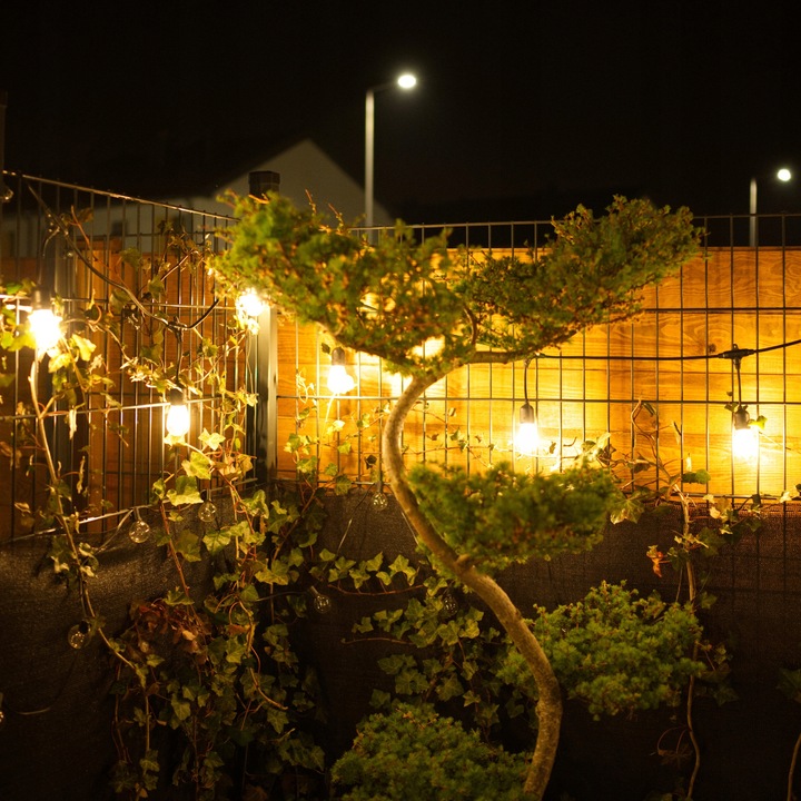 Girlanda Ogrodowa Świetlna 10m + 10x Żarówka LED 1W 2700K Zewnętrzna IP65