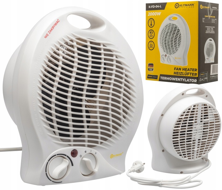 Termowentylator Wentylator Grzejnik 1000W 2000W TERMOSTAT 3 tryby pracy