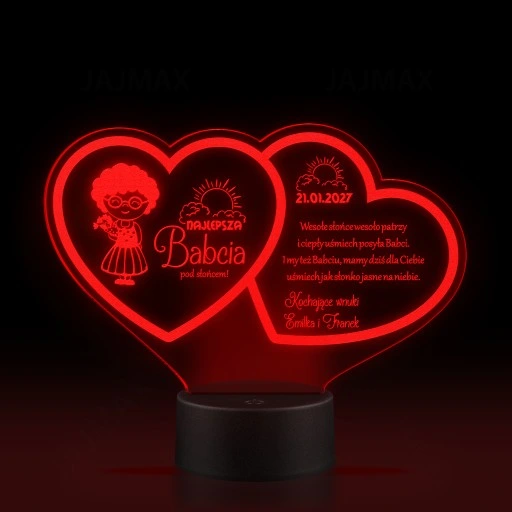 Prezent Dzień Babci i Dziadka Statuetka lampka LED