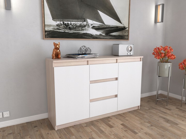 Komoda 120cm szafka z szufladami Sonoma Aga do salonu duza