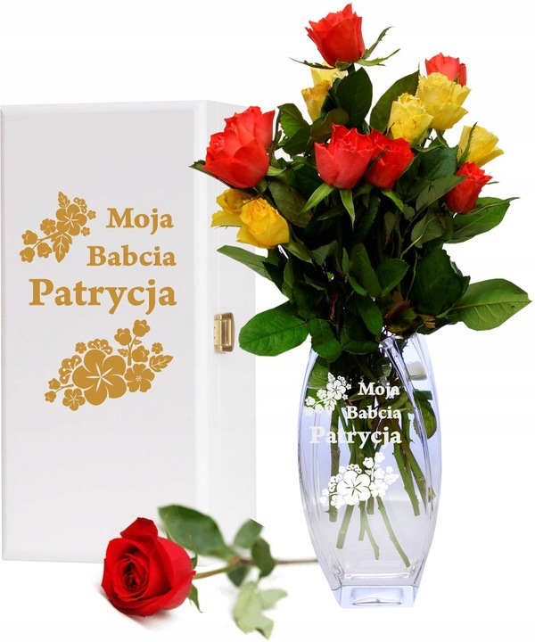 Wazon na kwiaty w pudełku z grawerem Prezent Dzień nauczyciela,