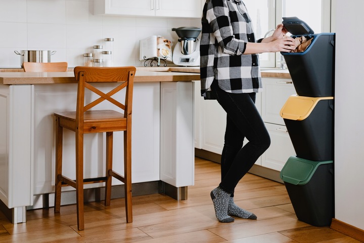 3x Kosz na Śmieci Pojemnik do Segregacji Odpadów do Kuchni BINI 25L +Filtry