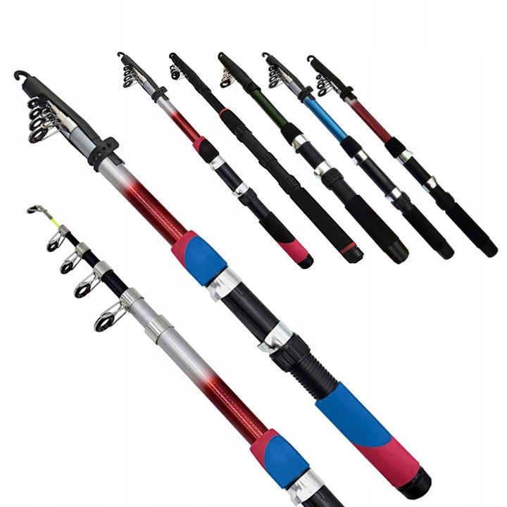 ZESTAW WĘDKARSKI 2x Wędka 2x Kołowrotek TORBA Siatka Podpórki Zanęta Akceso