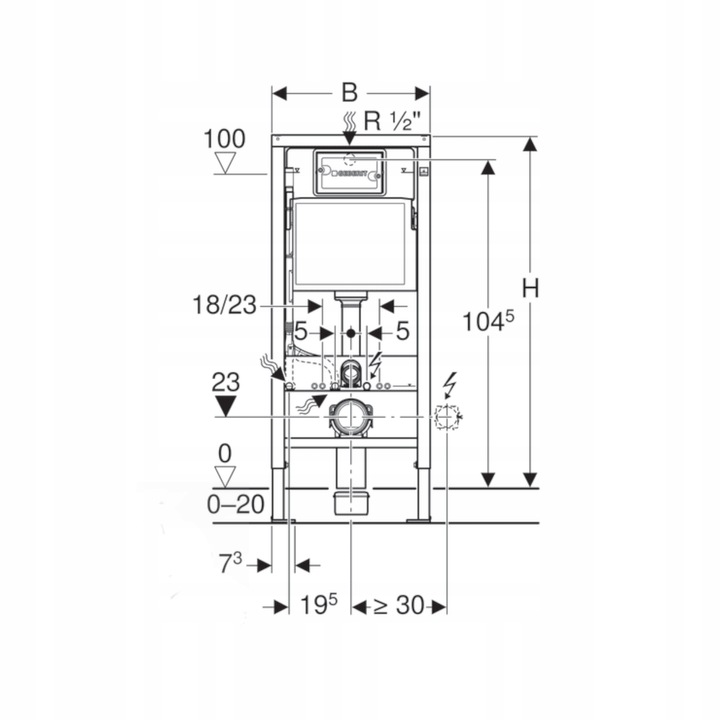 Stelaż podtynkowy do toalety Geberit Duofix Basic