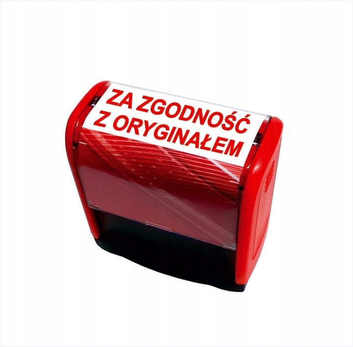 Pieczątka z napisem Za zgodność z oryginałem