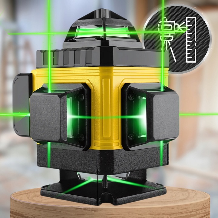 POZIOMNICA LASEROWA POZIOMICA 4D 16 LINII KRZYŻOWA 360 LASER ZESTAW