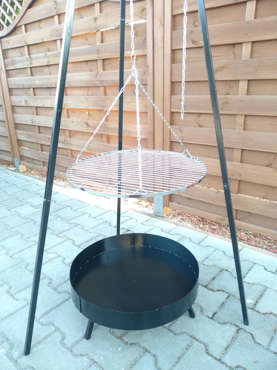 GRILL OGRODOWY WISZĄCY TRÓJNÓG PALENISKO WĘGLOWY 5