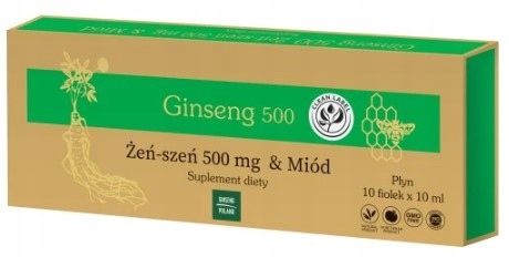 Ginseng 500 Żeń-Szeń & Miód Ginseng Poland 10 fiolek po 10 ml