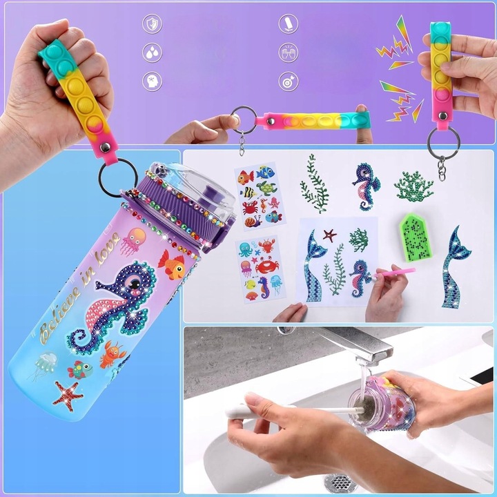 Zestaw Kreatywny Plastyczny Artystyczny Haft Diamentowy Butelka Ozdabiania