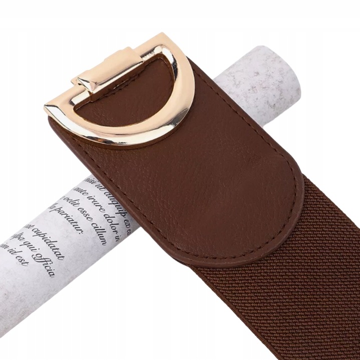 PASEK DAMSKI BRĄZOWY GUMA ELASTYCZNY 105-150 CM DO SUKIENKI MARYNARKI