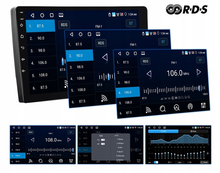 RADIO SAMOCHODOWE 2 DIN ANDROID AUTO CARPLAY 4GB/64GB ANDROID 13 RDS