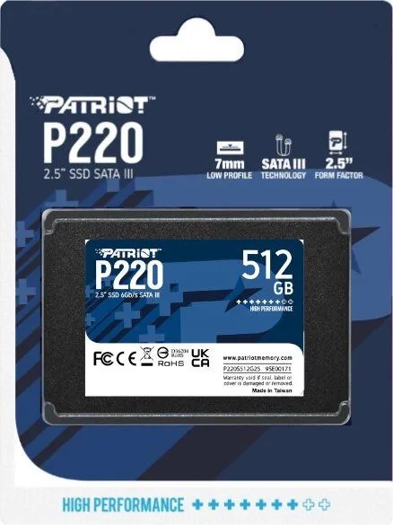SSD PATRIOT P220 512GB SATA3 2,5"