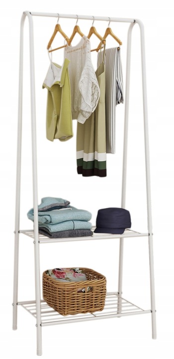 STOJAK WIESZAK STOJĄCY SKANDYNAWSKI BIAŁY GARDEROBA NA UBRANIA BUTY