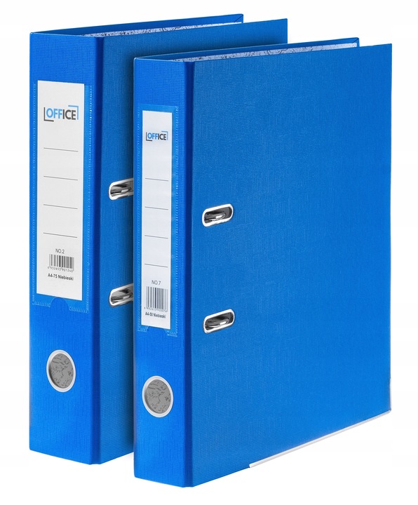 Segregator Niebieski z szyną A4 - 75 mm 10 sztuk