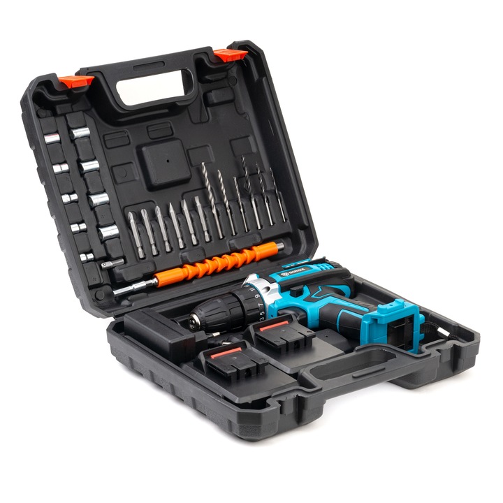 WIERTARKO-WKRĘTARKA AKUMULATOROWA 21V NIEBIESKA 2 AKUMULATORY 2.0Ah