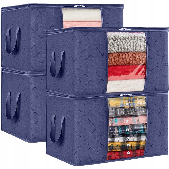 4x ORGANIZER POKROWIEC TORBY DO PRZECHOWYWANIA UBRAŃ POŚCIELI PREMIUM