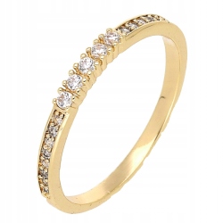 ZŁOTY PIERŚCIONEK OBRĄCZKA STAL CHIRURGICZNA PIĘĆ BRYLNCIKÓW
