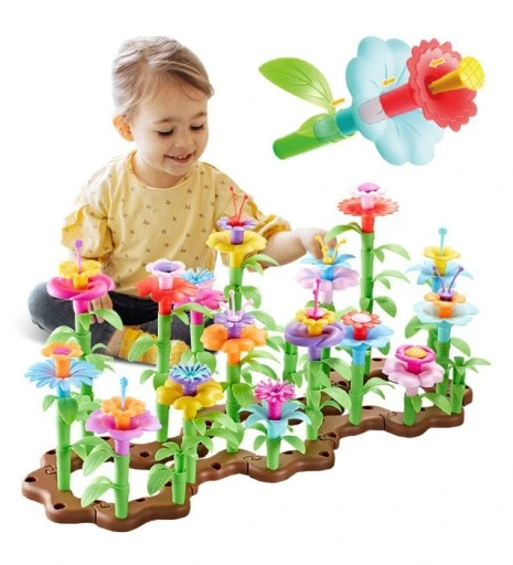 OGRÓD KREATYWNY KWIATY UKŁADANKA KLOCKI 148 SZT.