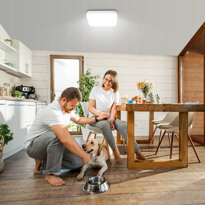 Lampa Sufitowa Plafon LED 24W 2400LM 23x23x5cm Natynkowy Biały