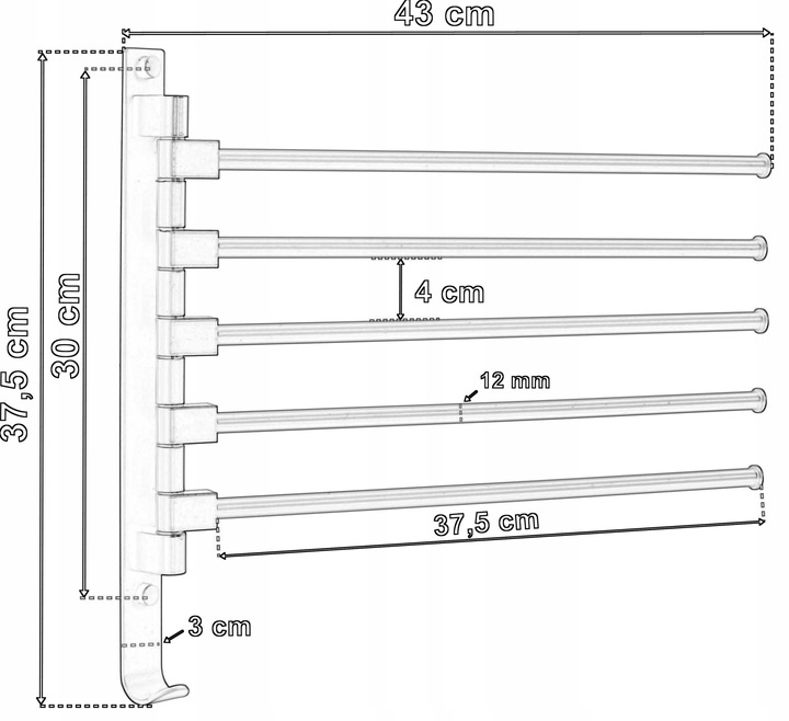 WIESZAK NA RĘCZNIKI ŁAZIENKOWY OBROTOWY SREBRNY HACZYK UCHWYT DO ŁAZIENKI