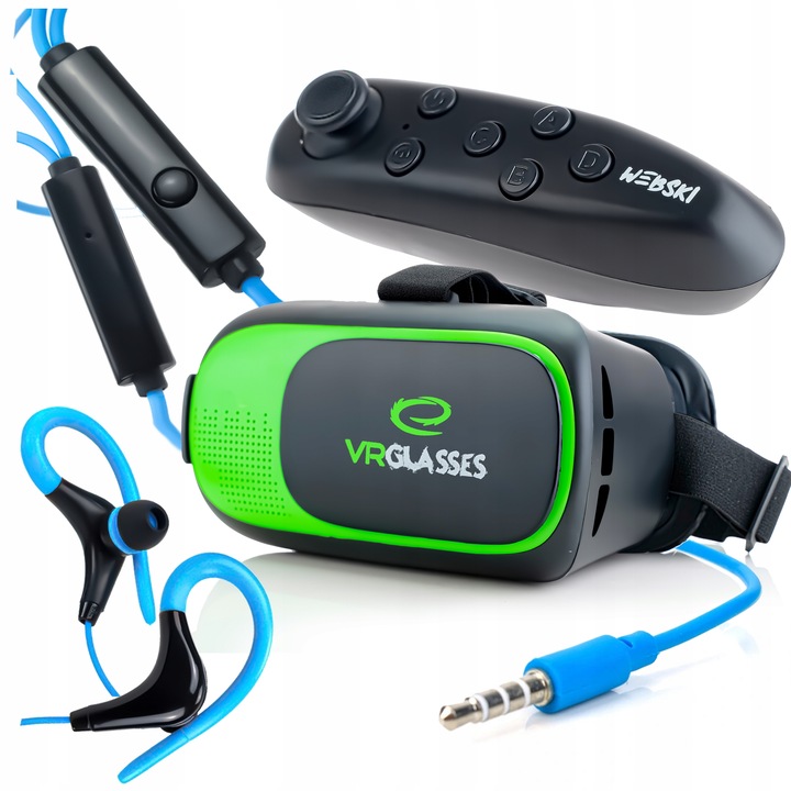 GOGLE OKULARY 3D VR 360 DO TELEFONU Z KONTROLEREM BLUETOOTH ZESTAW DO GIER