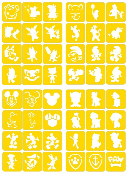 Szablony do tatuaży brokatowych, Tatuaże brokatowe - mix 100 sztuk