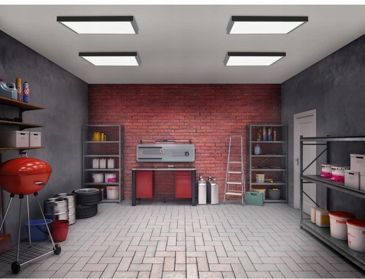 Panel LED natynkowy 40W czarny 60x60cm Plafon lampa sufitowa kwadrat