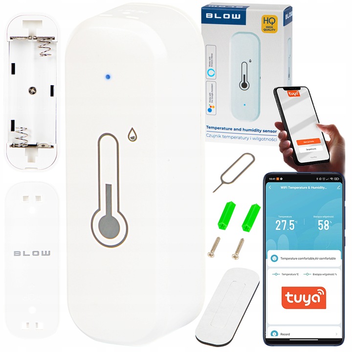 TERMOMETR HIGROMETR MONITOR HUMIDITY CZUJNIK WILGOCI TEMPERATURY TUYA WIFI