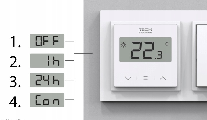 STEROWNIK REGULATOR TERMOSTAT POKOJOWY PODTYNKOWY BIAŁY F-12B TECH L-X TECH